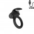 Neptune - Anello Fallico Vibrante in Silicone 5,6 cm. Nero Ricaricabile USB - 0