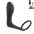 Ansel - Cuneo Anale con Anello Fallico in Silicone da 3,6 cm. Nero - 0