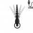 Marbe - Catena Anale Vibrante con 8 Sfere Progressive in Silicone 18 x 3,5 cm. Nero Ricaricabile USB - 0