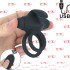 Reerin - Doppio Anello Fallico Vibrante in Silicone 5 cm. con Telecomando Wireless Nero Ricaricabile USB - 0