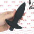 Spear - Cuneo Anale Vibrante da Passeggio in Silicone 14 x 3,5 cm. Ricaricabile USB Nero - 0