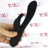 Vibratore rabbit in silicone nero ricaricabile USB 19,4 x 3,3 cm. - 2