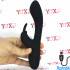 Vibratore rabbit in silicone nero ricaricabile USB 19,4 x 3,3 cm. - 0