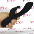 Vibratore rabbit in silicone nero ricaricabile USB 19,4 x 3,3 cm. - 3