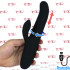 Squidy - Vibratore Rabbit in Silicone con Spinta e Perle Rotanti 24 x 3,5 cm. Ricaricabile con USB - 1