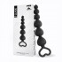 Catena Anale in Silicone da 6 Bulbi a Forma di Cuore 18 x 2,5 cm. Nero - 2