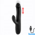 Angus - Vibratore Rabbit con Spinta in Silicone 25 x 3,6 cm. Ricaricabile USB Nero - 0