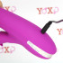 Vibratore rabbit in silicone viola ricaricabile con USB con rotella lecca clitoride 24 x 3,5 cm. - 4