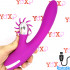 Vibratore rabbit in silicone viola ricaricabile con USB con rotella lecca clitoride 24 x 3,5 cm. - 0
