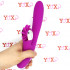 Vibratore rabbit in silicone viola ricaricabile con USB con rotella lecca clitoride 24 x 3,5 cm. - 1