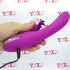 Vibratore rabbit in silicone viola ricaricabile con USB con rotella lecca clitoride e movimento simula dito 24 x 3,5 cm. - 4
