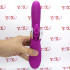 Vibratore rabbit in silicone viola ricaricabile con USB con rotella lecca clitoride e movimento simula dito 24 x 3,5 cm. - 2