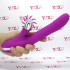 Vibratore rabbit con sfere rotanti e rotella lecca clitoride in silicone ricaricabile USB 24 x 3,5 cm. - 2