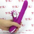 Vibratore rabbit con sfere rotanti e rotella lecca clitoride in silicone ricaricabile USB 24 x 3,5 cm. - 1