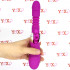 Vibratore rabbit in silicone viola ricaricabile con USB con rotella lecca clitoride e funzione di spinta 24 x 3,5 cm. - 0