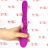 Vibratore rabbit in silicone viola ricaricabile con USB con rotella lecca clitoride e funzione di spinta 24 x 3,5 cm. - 1