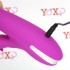 Vibratore rabbit in silicone viola ricaricabile con USB con rotella lecca clitoride e funzione di spinta 24 x 3,5 cm. - 4