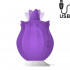 Purplerose - Stimola Vagina e Clitoride con Lingua in Silicone Ricaricabile con USB Viola - 0