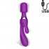 No. Fifteen - Massaggiatore e Vibratore Rabbit 2 in 1 in Silicone 22,8 x 3,8 cm. Ricaricabile USB - 0