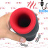 Masturbatore Maschile Vibrante e Riscaldante in Silicone Ricaricabile USB Nero e Rosso - 0