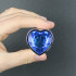 Cuneo Anale in Alluminio con Gemma a Forma di Cuore Blu Tipo Diamante 9,5 x 4 cm. Argento - 4