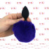 Cuneo Anale in Silicone con Coda BUNNY Viola 7 x 3 cm. Nero - 1