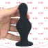 Nocte - Cuneo Anale Progressivo con Rilievi Verticali 12 x 4,5 cm. in Silicone Nero - 0