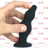 Willendorf - Cuneo Anale Progressivo 12 x 4 cm. in Silicone Nero - 1