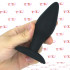 Dolmen L - Cuneo Anale Liscio 12 x 4 cm. in Silicone Nero - 0