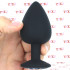 Sparkly L - Cuneo Anale con Gemma Bianca 9,5 x 4,5 cm. in Silicone Nero - 1