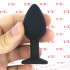 Sparkly S - Cuneo Anale con Gemma Bianca 7,5 x 2,6 cm. in Silicone Nero - 1