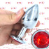 Rubby L - Cuneo Anale con Gemma Rossa 9,5 x 4 cm. in Alluminio color Argento - 0