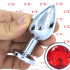 Rubby M - Cuneo Anale con Gemma Rossa 8,2 x 3,4 cm. in Alluminio color Argento - 0
