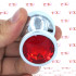 Rubby M - Cuneo Anale con Gemma Rossa 8,2 x 3,4 cm. in Alluminio color Argento - 2