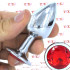 Rubby S - Cuneo Anale con Gemma Rossa 7 x 2,8 cm. in Alluminio color Argento - 0