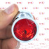 Rubby S - Cuneo Anale con Gemma Rossa 7 x 2,8 cm. in Alluminio color Argento - 2