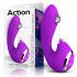 Vibratore rabbit in puro silicone con lecca clitoride e pulsazioni ricaricabile Viola - 4