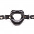 Gag Ball Nera a Forma di Bocca Aperta con Cinturino Regolabile - 3