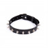 Collare Regolabile in Ecopelle Nera con Borchie - 0