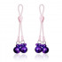 Campanelline viola per capezzoli con laccetto in silicone - 0