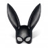 Bunny Mask - Maschera con Orecchie da Coniglio per Pratiche Bondage e BDSM Nero - 0