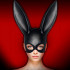 Bunny Mask - Maschera con Orecchie da Coniglio per Pratiche Bondage e BDSM Nero - 1