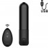 Asha - Bullet Vibrante in Silicone con Telecomando Wireless 8,6 x 2 cm. Nero Ricaricabile USB - 0