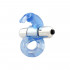 Anello Fallico Vibrante Elastico a Forma di Coniglio Azzurro - 0