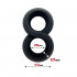 Double Penis Ring - Cockring Doppio in Silicone Morbido ed Elastico Nero - 1