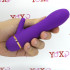 Vibratore rabbit in silicone viola con rilievi stimolanti 17 x 3,5 cm. - 3