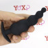 Cuneo Anale Progressivo in Puro Silicone Nero da Passeggio 11,8 x 3 cm. - 1