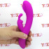 Vibratore rabbit in silicone fucsia con setole stimolanti 18,8 x 3,6 cm. - 0