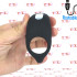 Hunter - Anello Vibrante in Silicone con Stimolatore Clitoride e Perineo Nero - 0