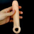 Guaina allunga pene +6 cm. con anello testicoli color carne 15,5 x 3,6 cm. - 2